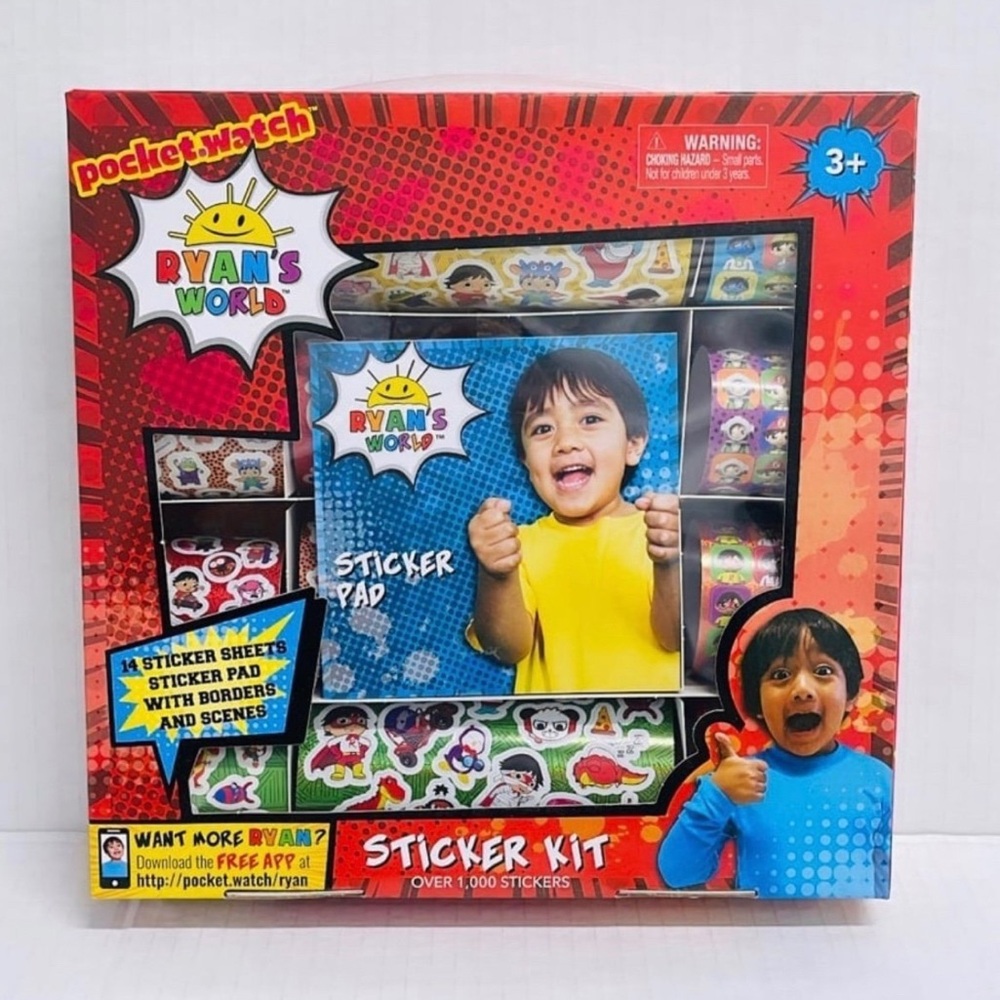 Ryan’s World 1,000+ Stickers Kit Box and Pad